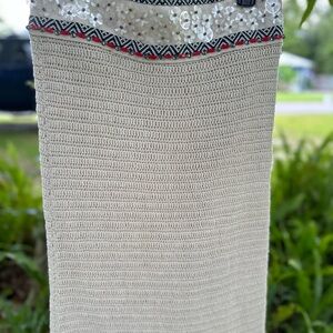 Tory Burch Crochet Embellished Sweater Skirt